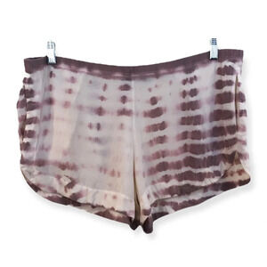 Gypsy 05 100% Silk Tie Dye Sheer Oversized Baggy Bohemian Loose Shorts Women's M